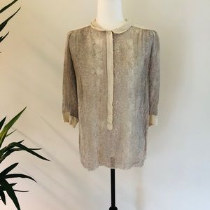 WILFRED SILK SNAKESKIN BLOUSE